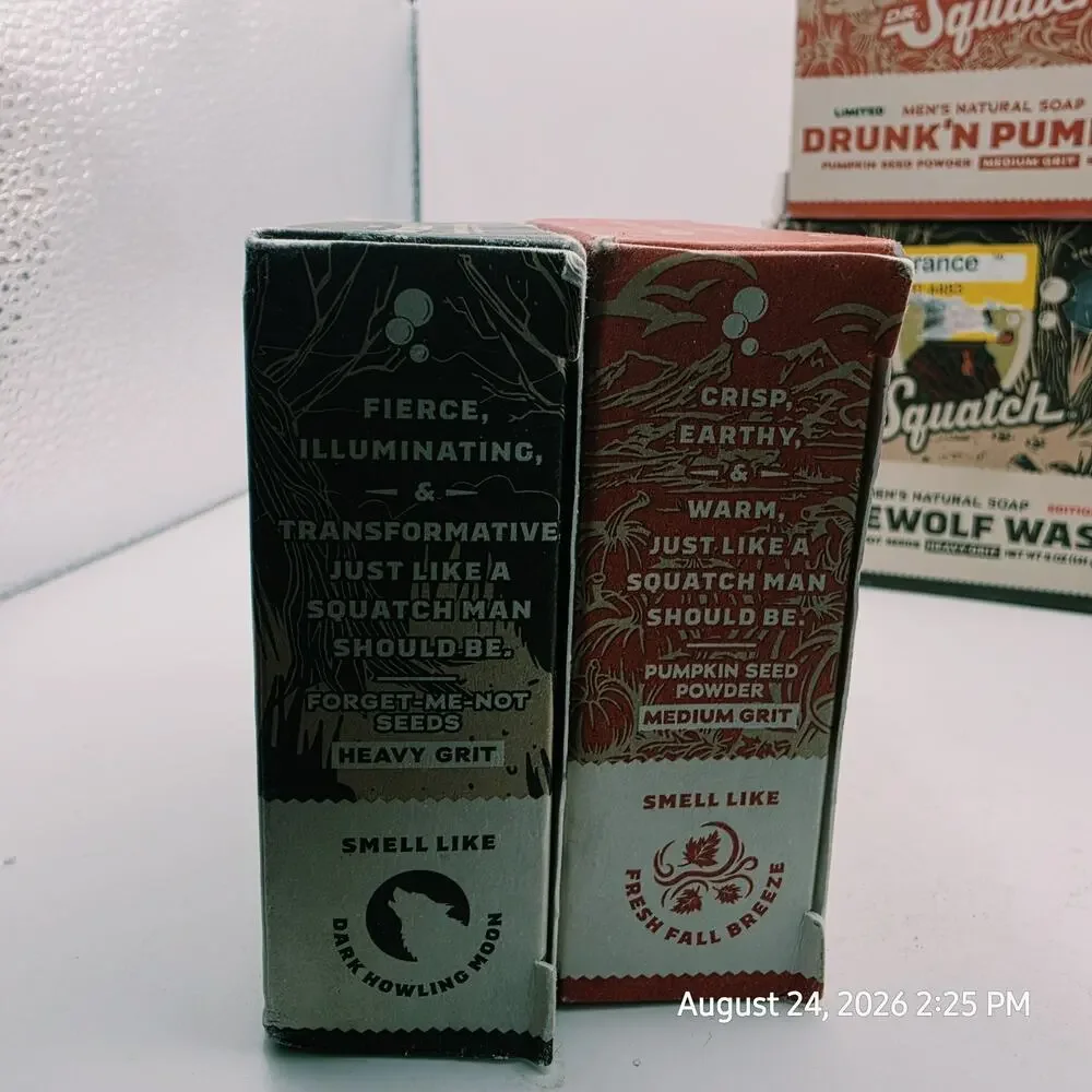 4 Pk Dr. Squatch Men's Limited Edition Bar Soap Set Drunk'N Pumpkin Werewolf 5oz